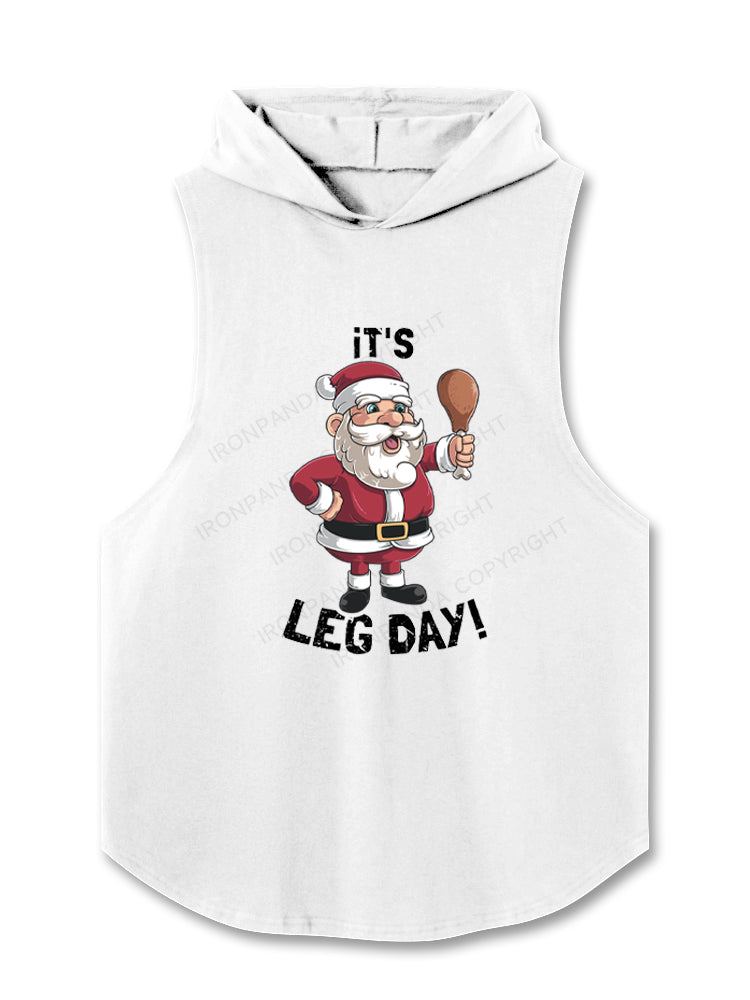 Santa Claus Leg Day Hooded Tank