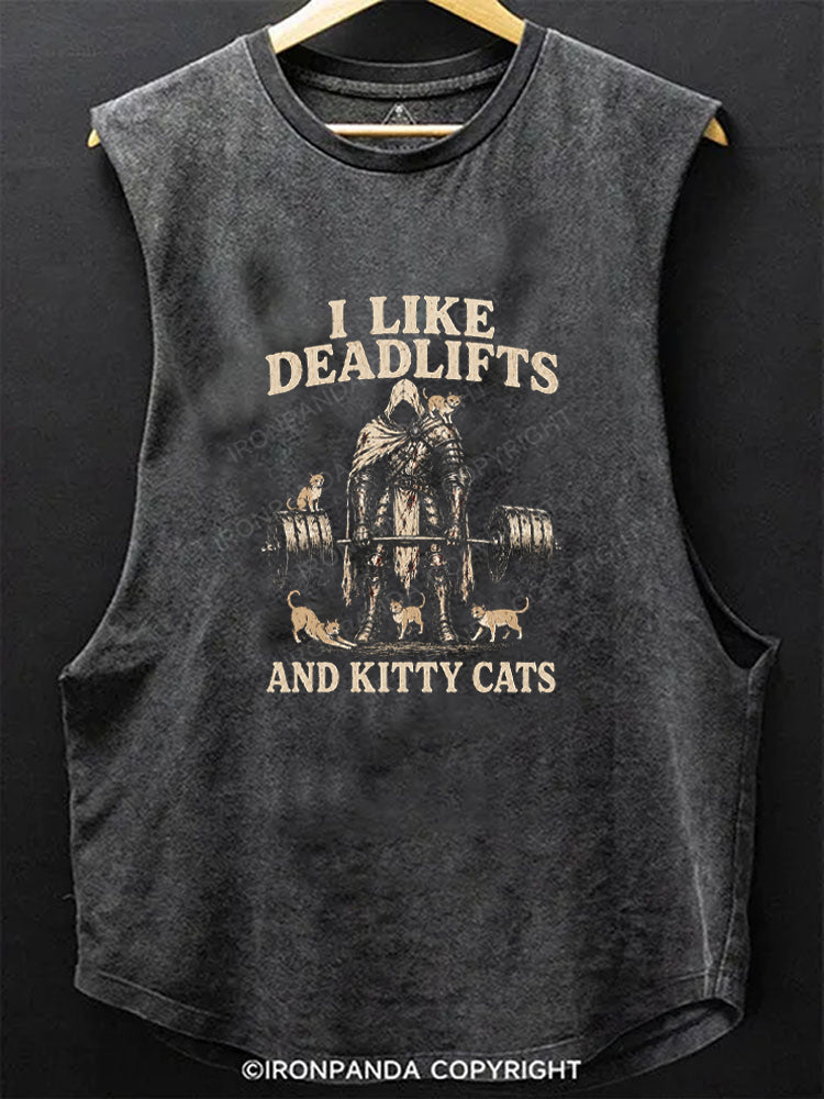 Deadlifts and Kitty Cats Gothic Workout Scoop Bottom Cotton Tank