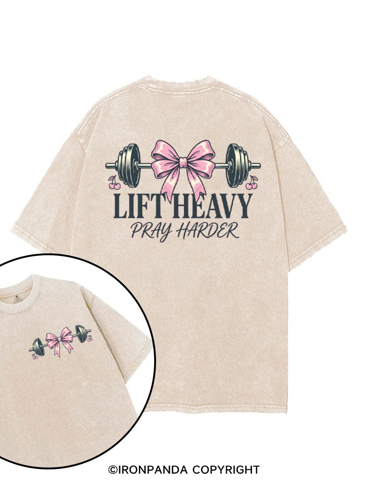 LIFT HEAVY PRAY HARDER Christian Fitness printed Gym Shirt