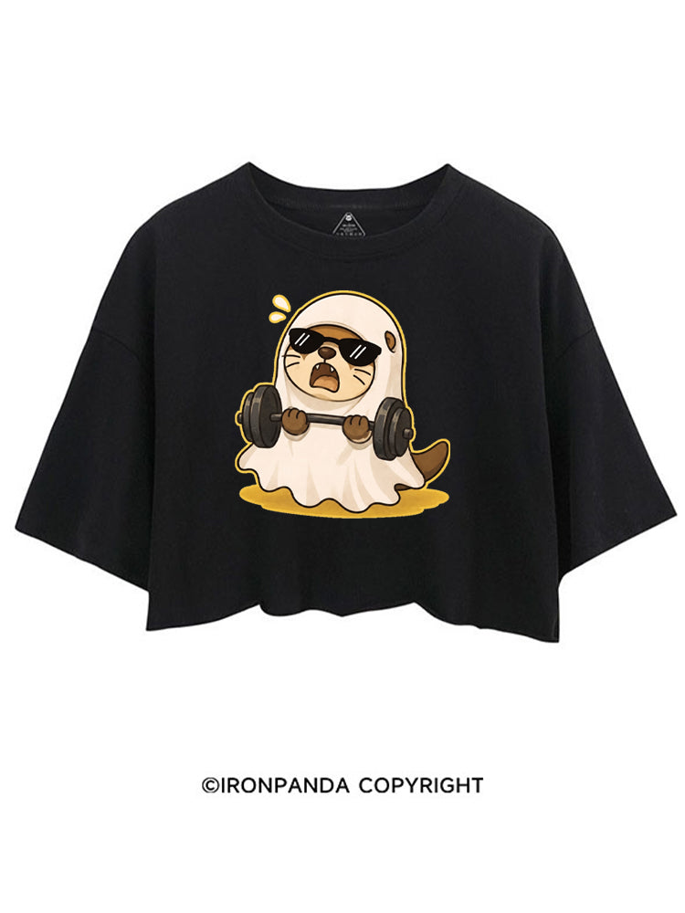GHOST GYM OTTER CROP TOPS