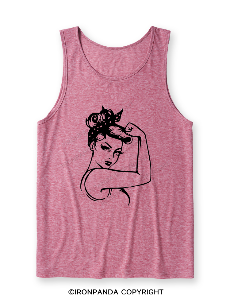 Power Woman With Muscles Ultra Soft Heather Tank