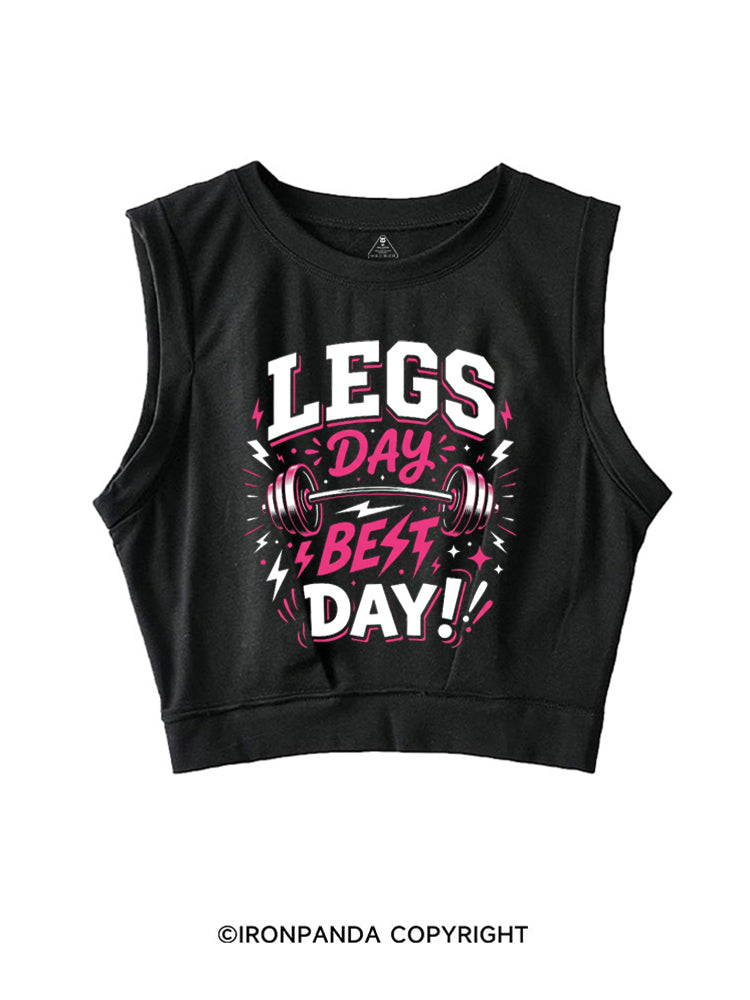 LEGS DAY BEST DAY！ SLEEVELESS CROP TOPS