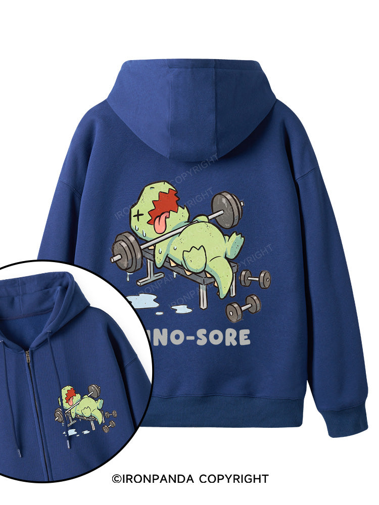 DINO-SORE FUNNY Double-Sided Printed Fleece Zip Up Hoodie