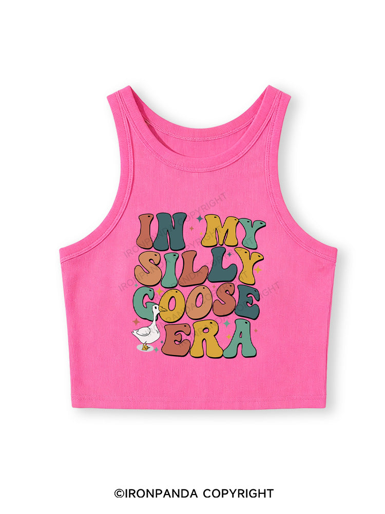 IN MY SILLY GOOSE ERA Fitted Crop Tank Top