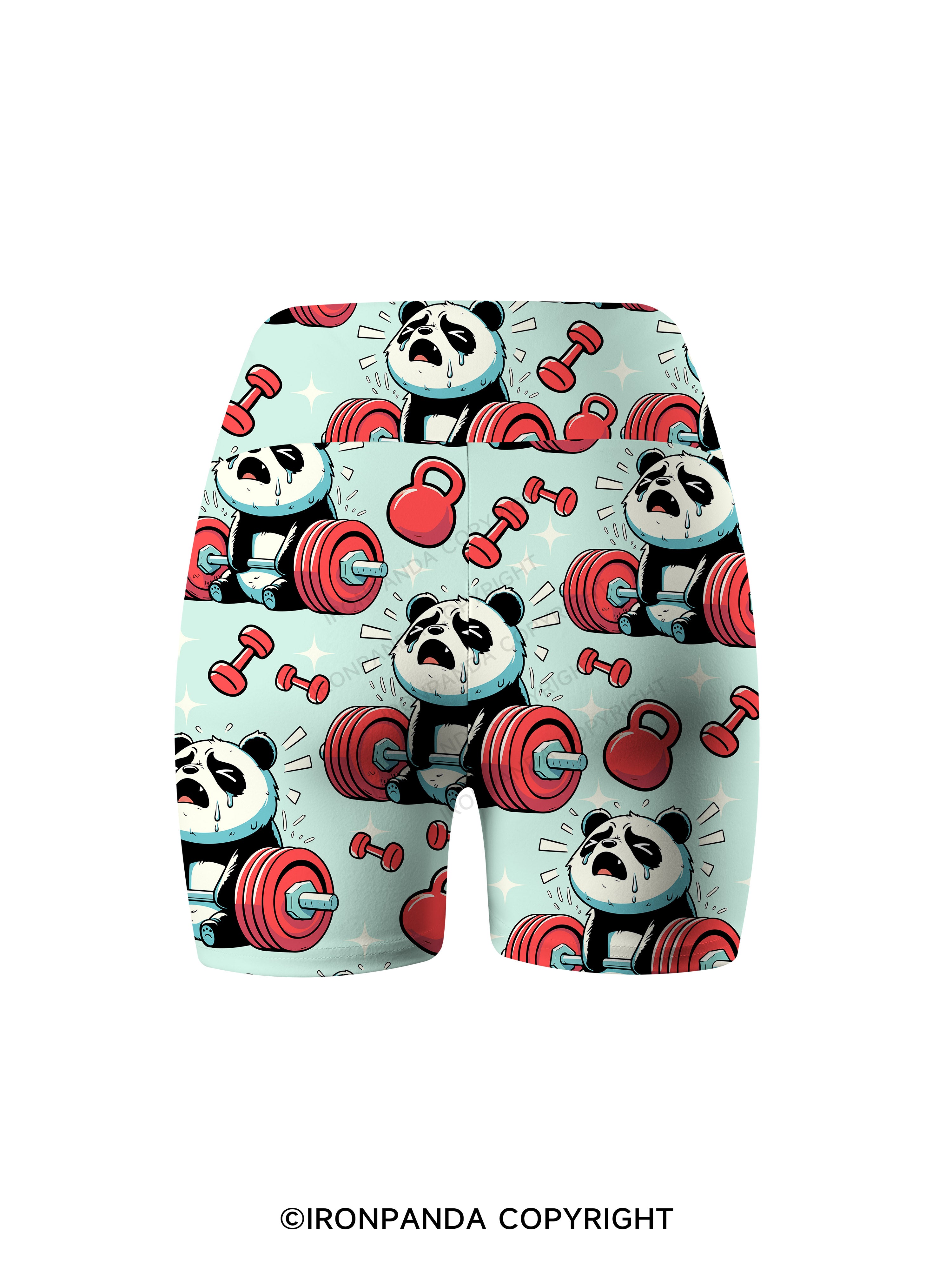 don't fart panda weightlifting Printed Yoga Cycling Shorts
