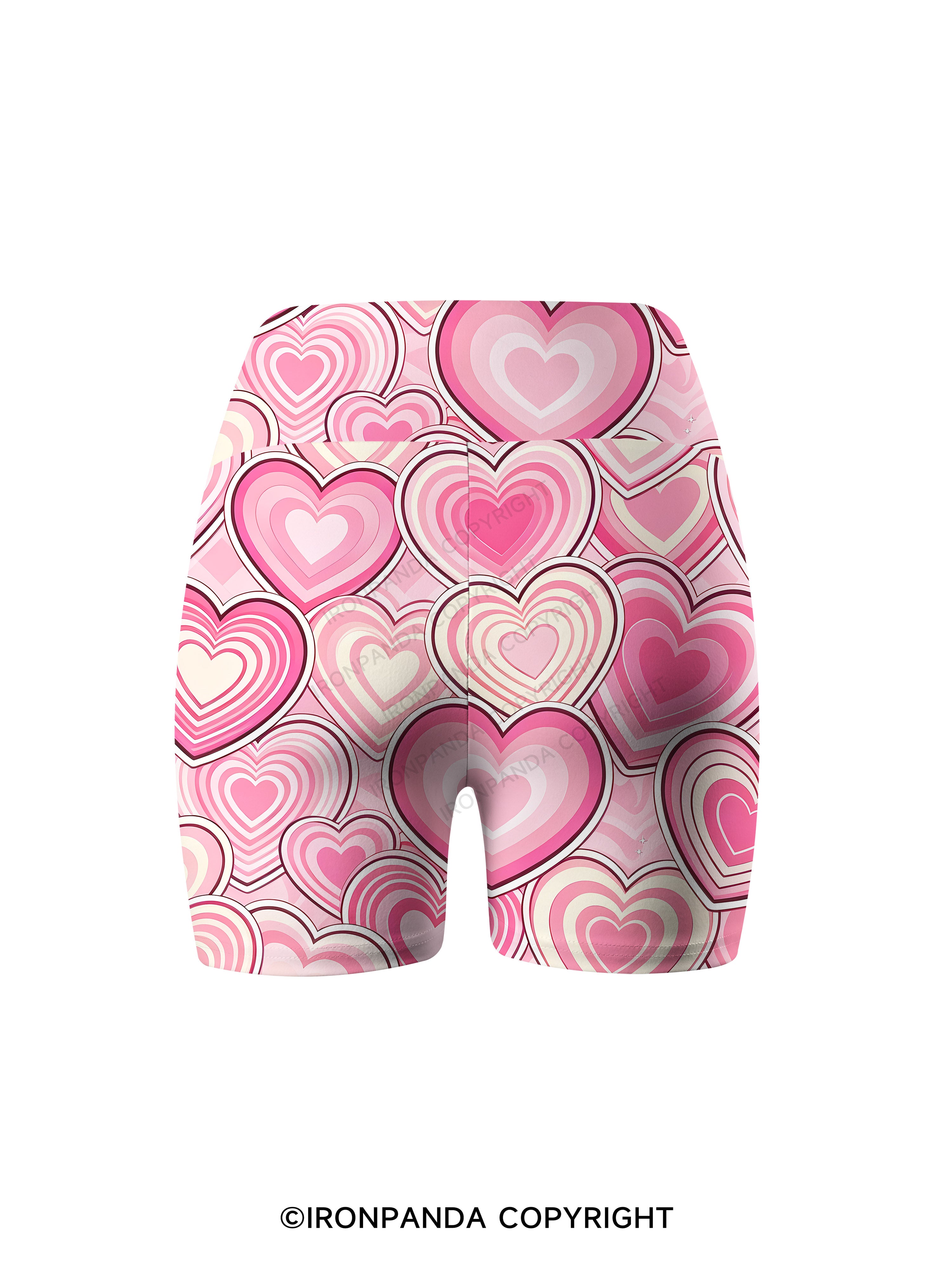 Candy Hearts Printed Yoga Cycling Shorts