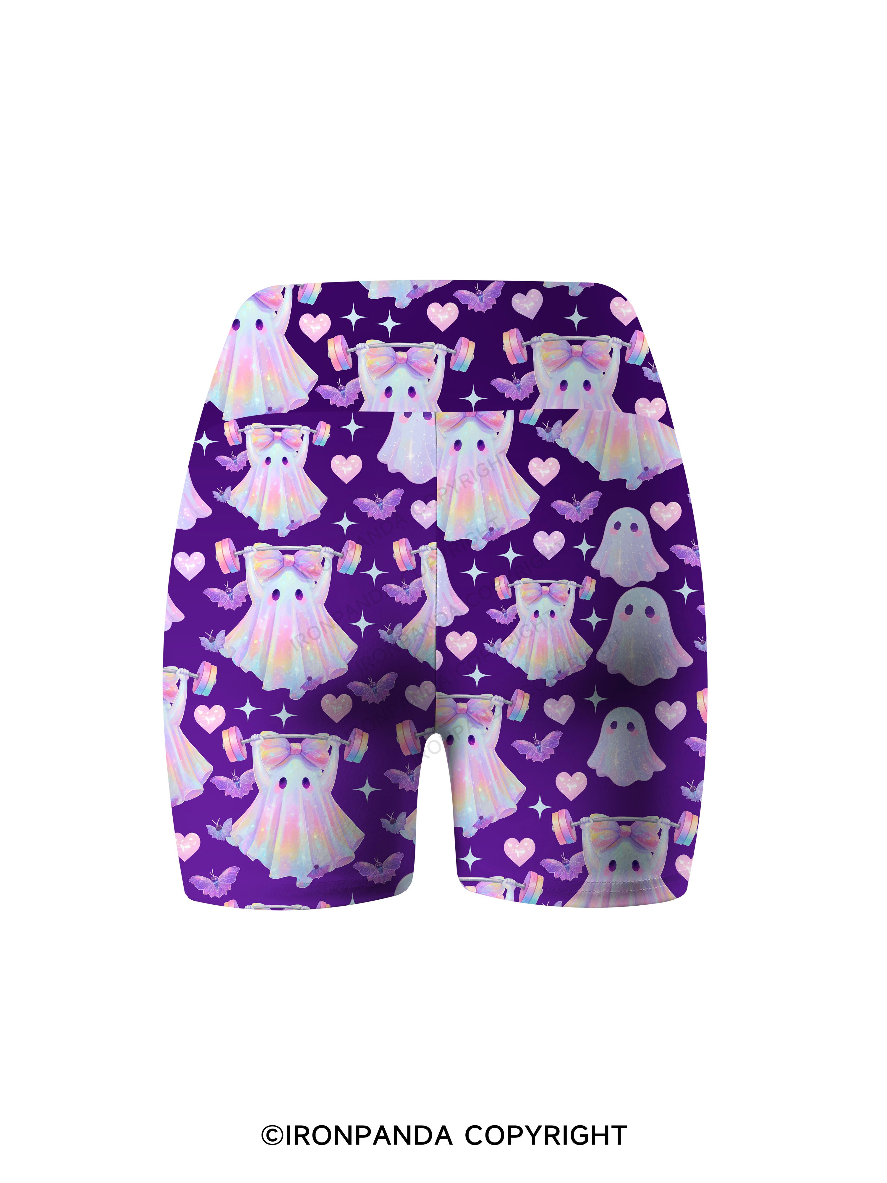 Working On My Booty ghost Printed Yoga Cycling Shorts