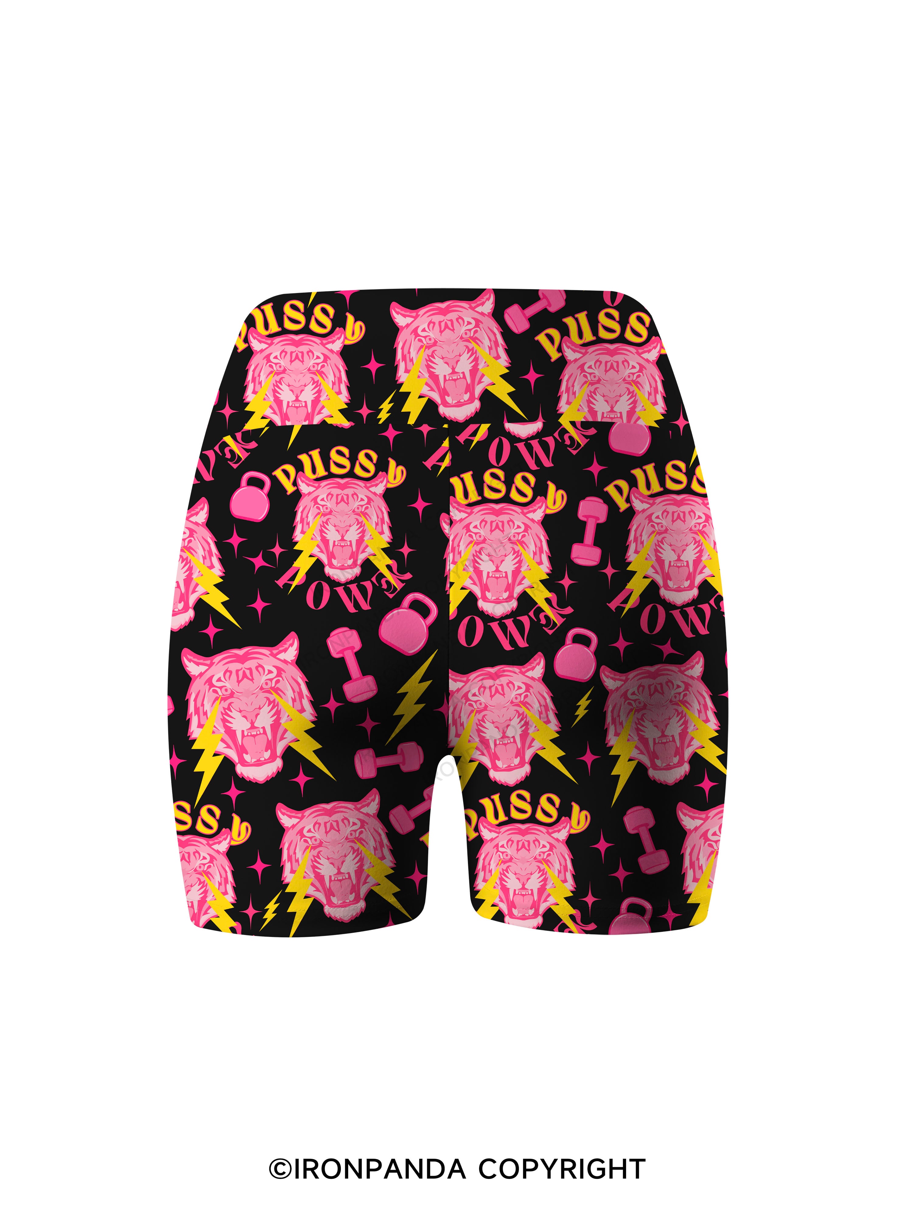 pussy power tiger Printed Yoga Cycling Shorts