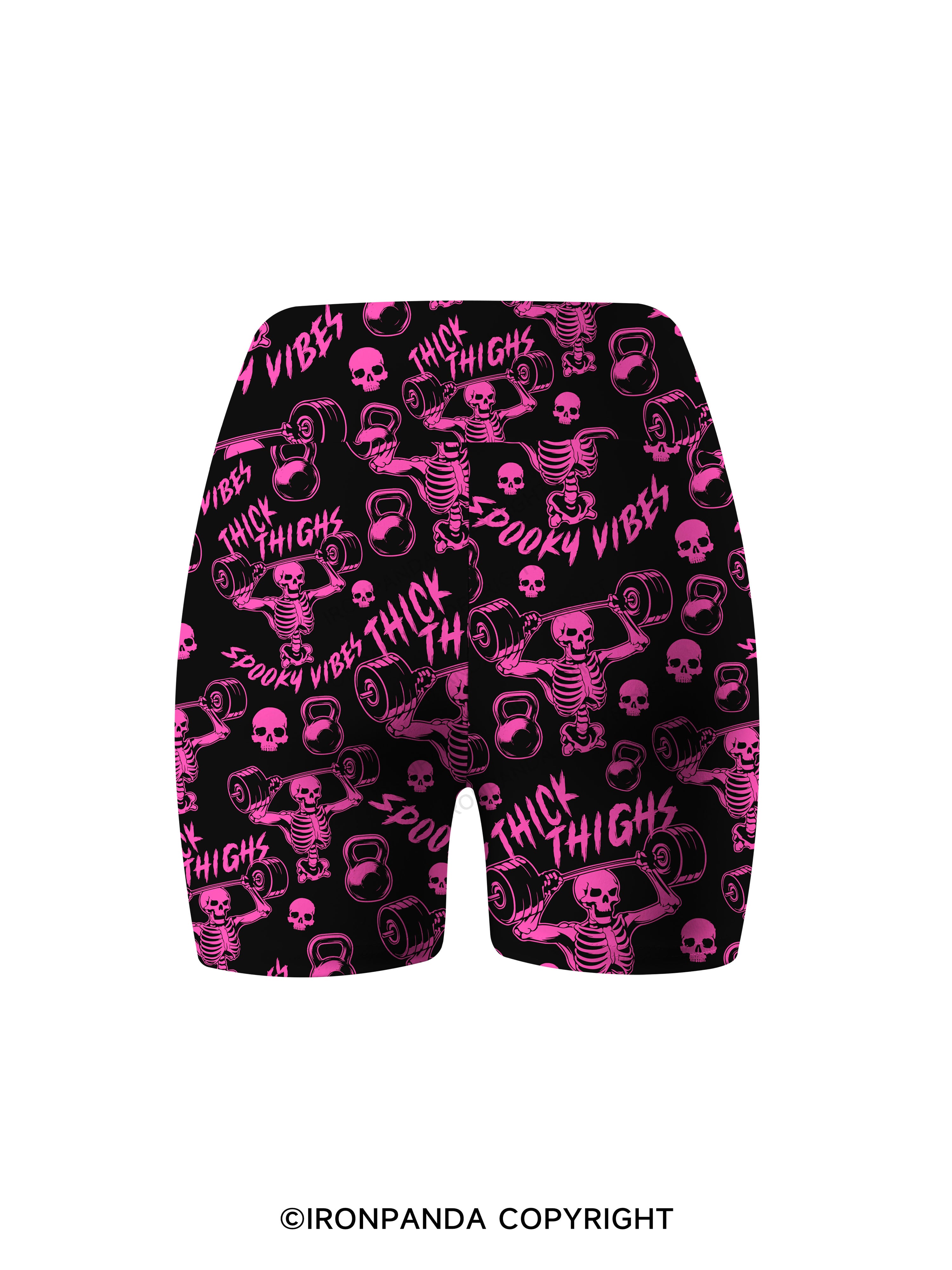 Thick Thighs Spooky VibesPrinted Yoga Cycling Shorts