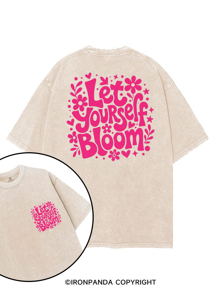 LET YOURSELF BLOOM printed Gym Shirt