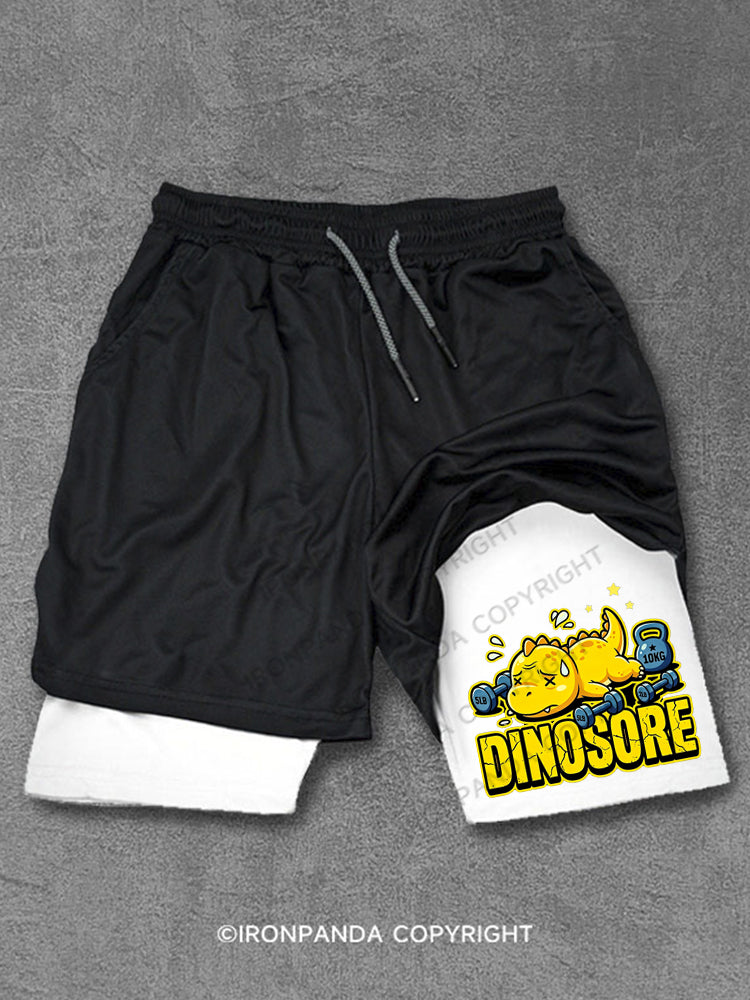 Funny Dinosaur Gym Workout Performance Training Shorts