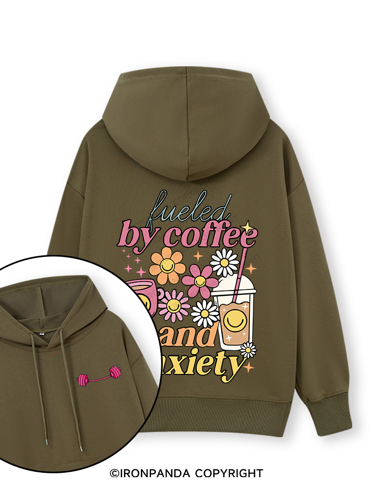 Fueled by Iced Coffee and Anxiety Double-Sided Printed Classic Gym Hoodie