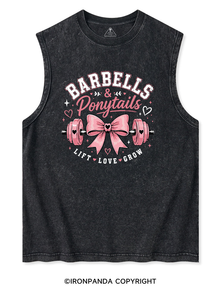 BARBELLS & PONYTAILS LIFT LOVE GROW Washed Tank