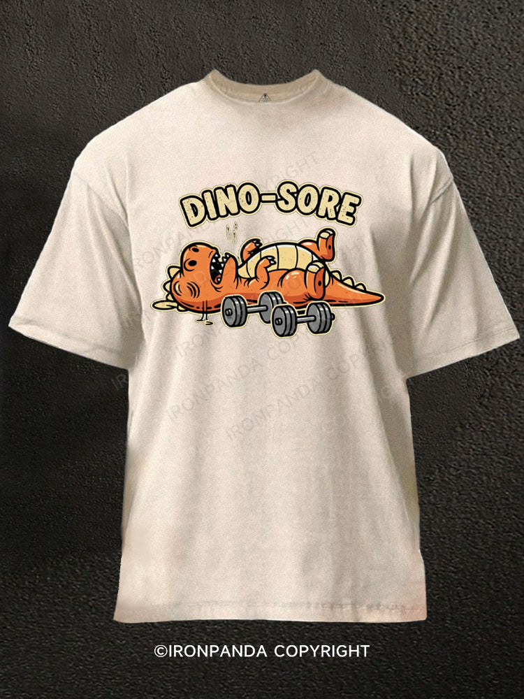Dino-Sore Lifter Workout Washed Gym Shirt