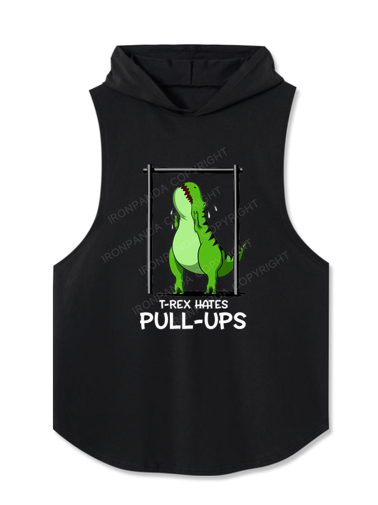 T-Rex Hates Pull-Ups Hooded Tank