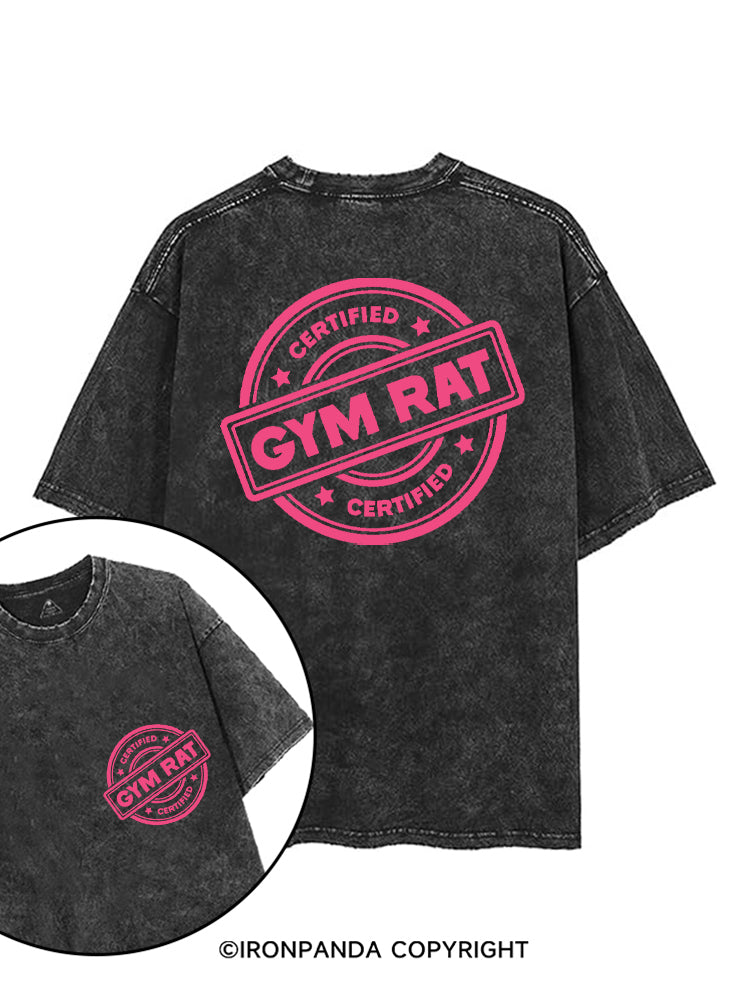 CERTIFIED GYM RAT WORKOUT printed Gym Shirt