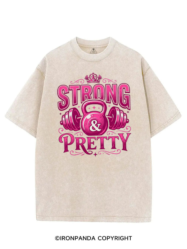 STRONG & PRETTY STRONG VIBES VINTAGE GYM SHIRT