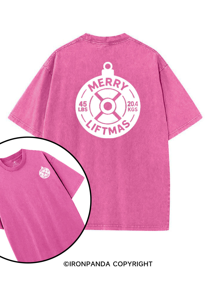 MERRY LIFTMAS WEIGHT PLATE ORNAMENT printed Gym Shirt
