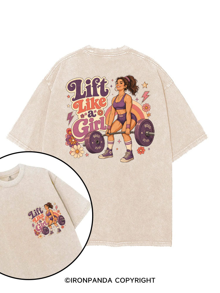 LIFT LIKE A GIRL FUNNY WORKOUT printed Gym Shirt