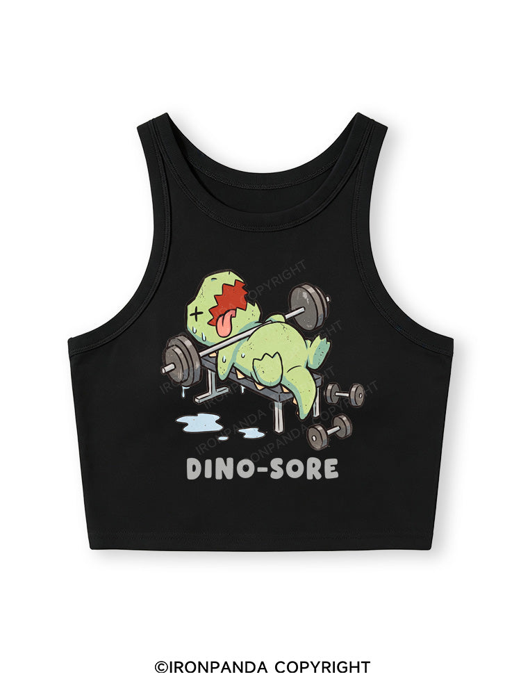 DINO-SORE FUNNY Fitted Crop Tank Top