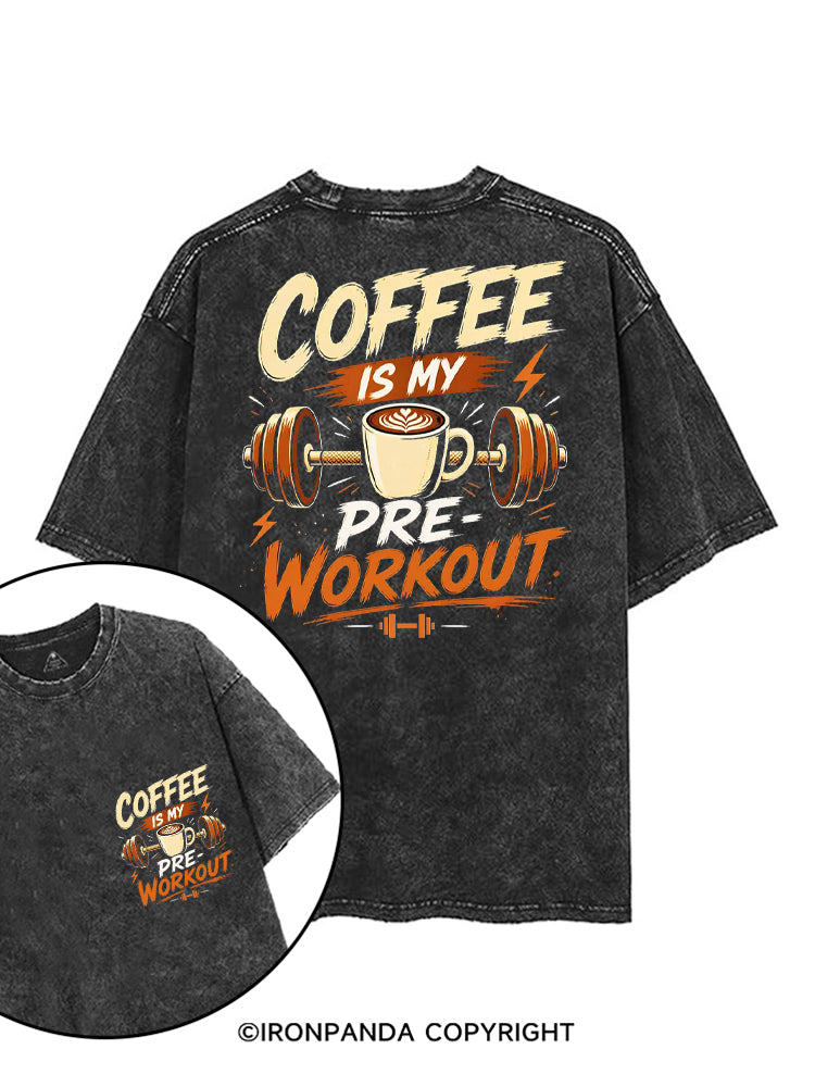 COFFEE IS MY PRE-WORKOUT GYM printed Gym Shirt