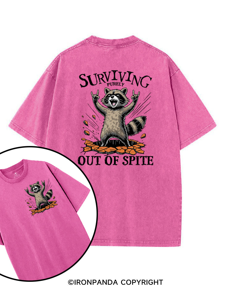 Raccoon Surviving Purely Out of Spite printed Gym Shirt