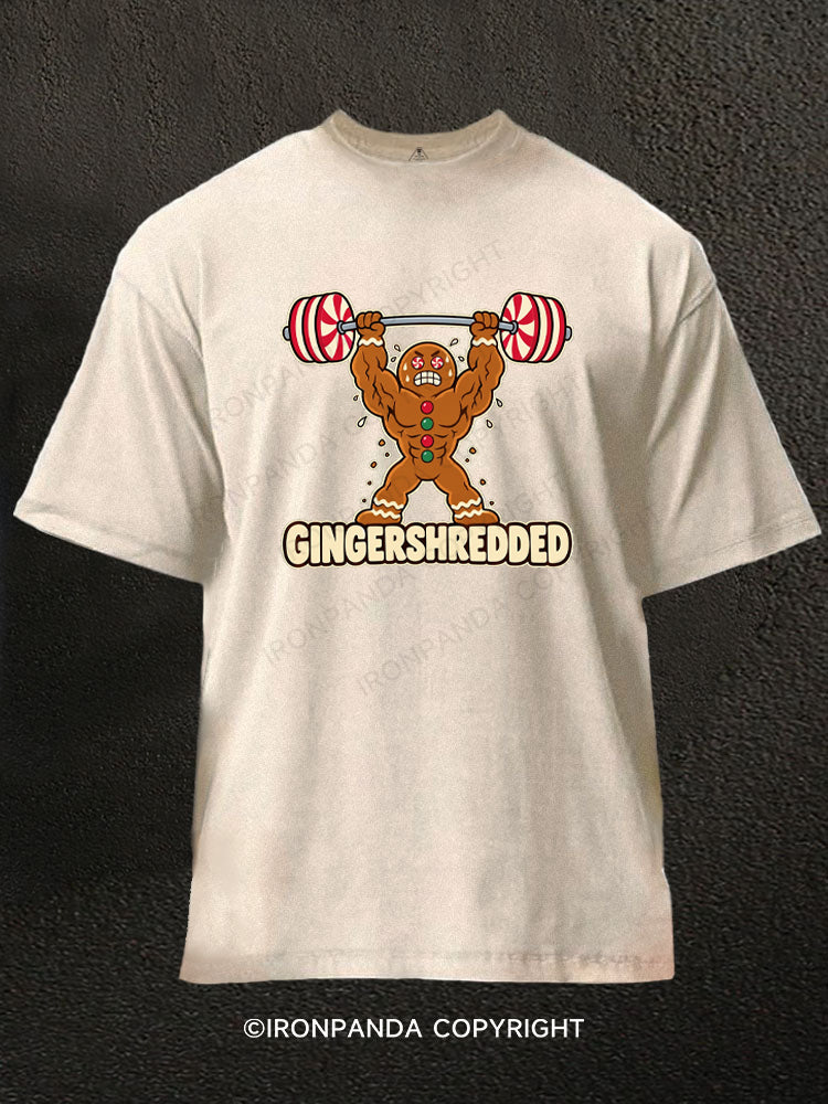Gingershredded Gym Gingerbread Man Washed Gym Shirt