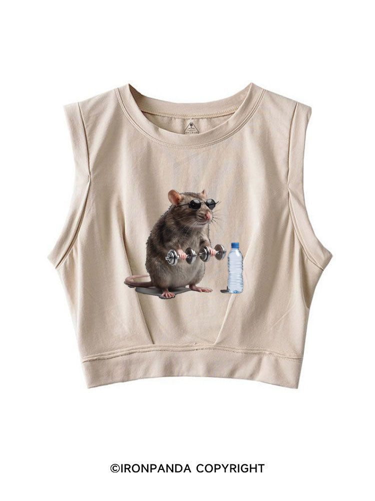 Funny Gym Rat SLEEVELESS CROP TOPS