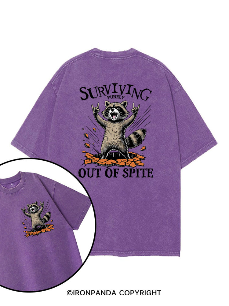 Raccoon Surviving Purely Out of Spite printed Gym Shirt