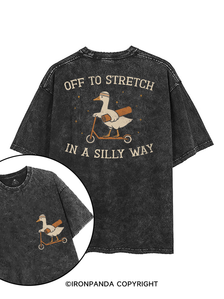 OFF TO STRETCH IN A SILLY WAY printed Gym Shirt