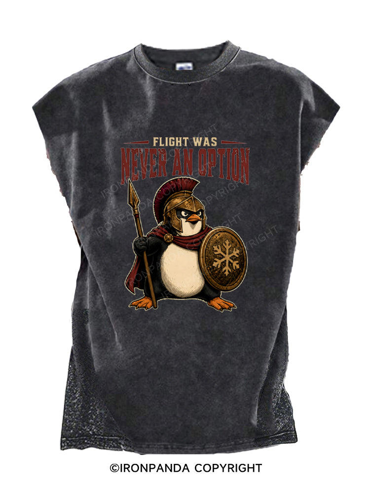 Flight Was Never an Option Spartan Penguin Warrior Cut Off Tank