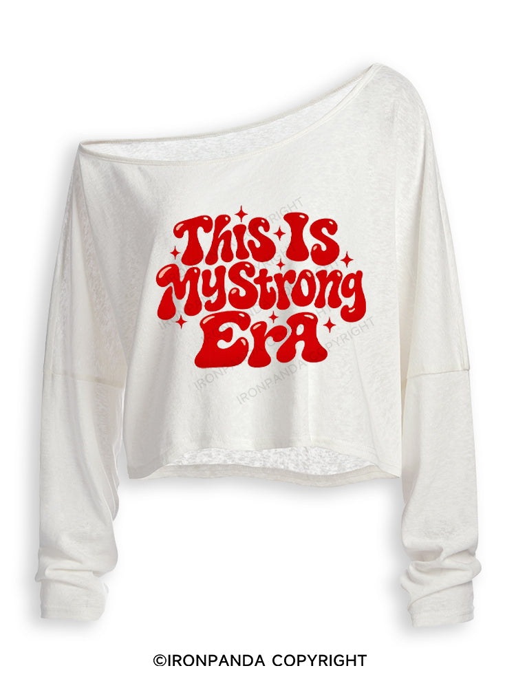 This Is My Strong Era Off Shoulder Long Sleeve Crop Top