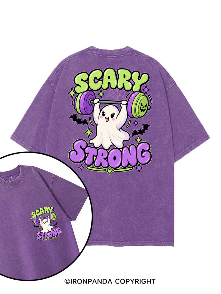 SCARY STRONG HALLOWEEN GHOST printed Gym Shirt