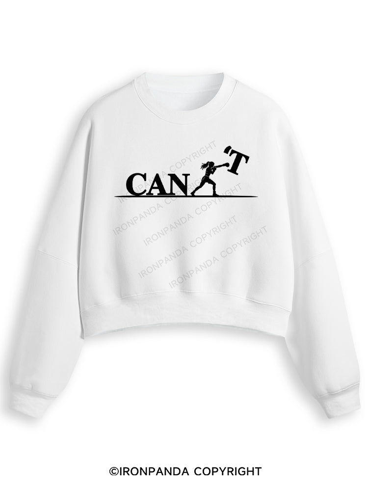 NOW I CAN Fleece Crop Sweatshirt