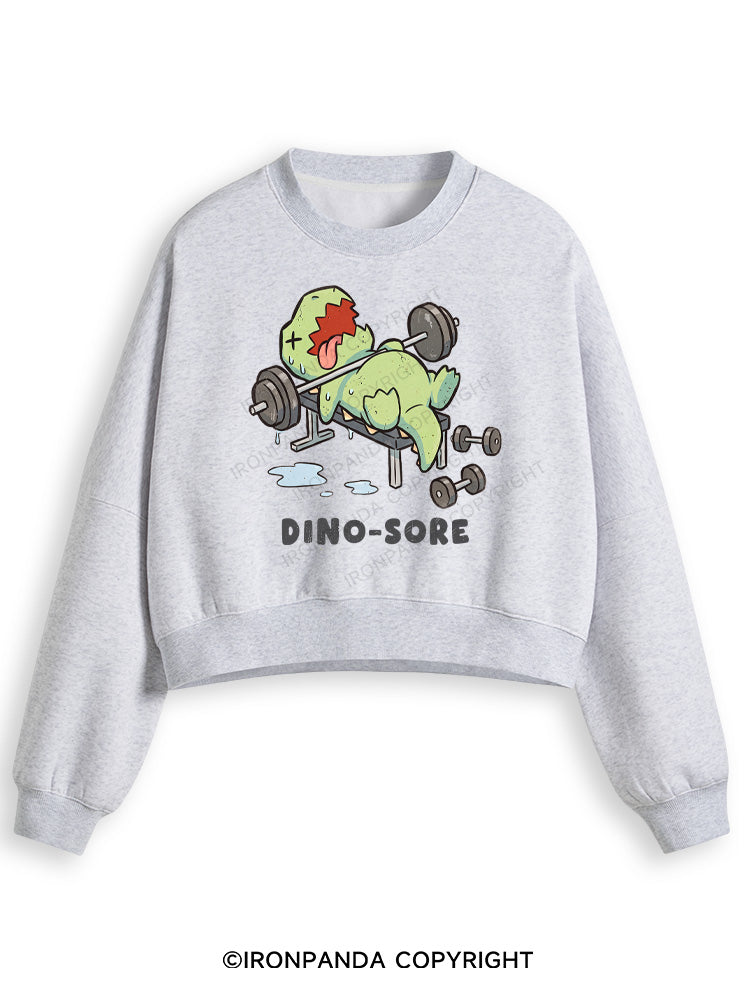 DINO-SORE FUNNY Fleece Crop Sweatshirt