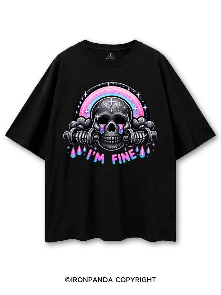 I'M FINE SPARKLE SKELETON COTTON PUMP COVER
