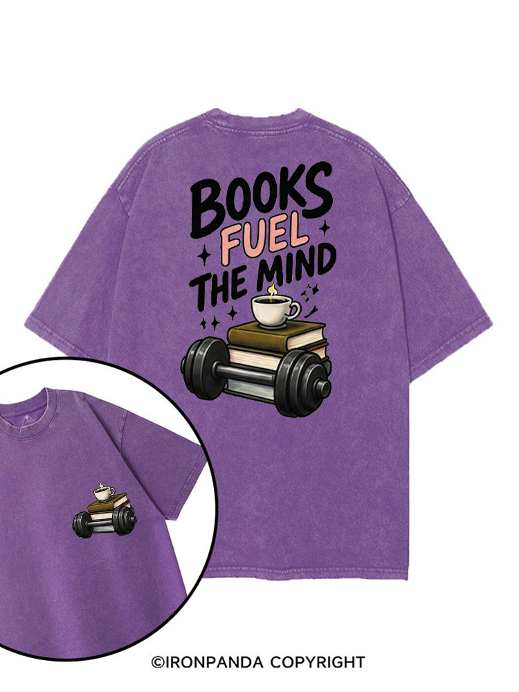 BOOKS FUEL THE MIND printed Gym Shirt