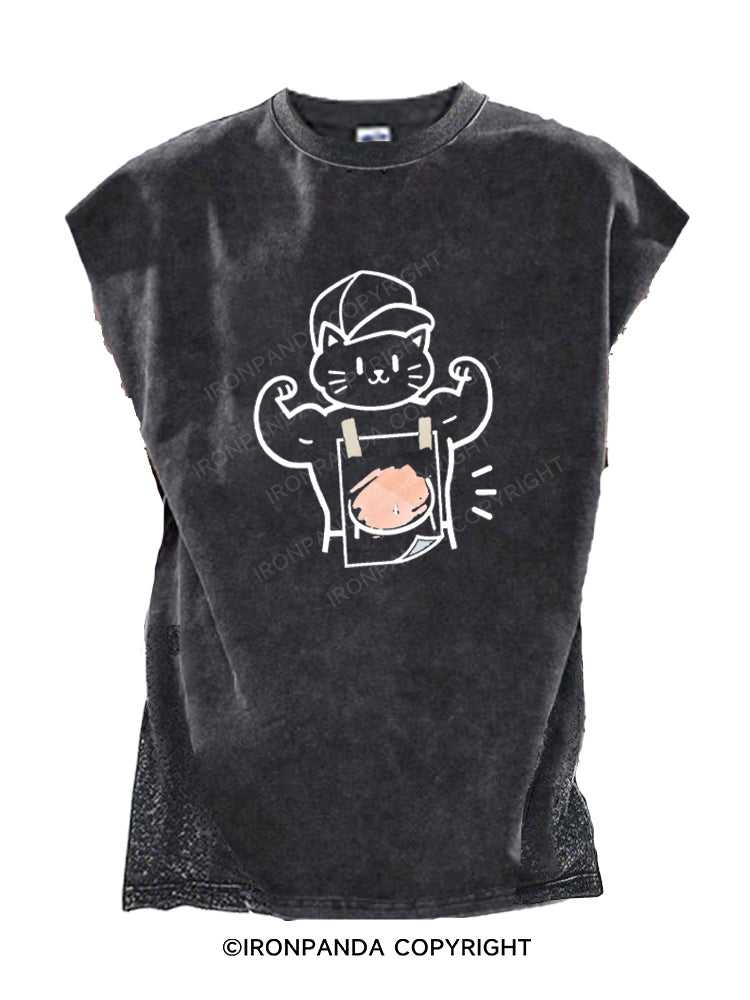 Muscle Cat Funny Cut Off Tank