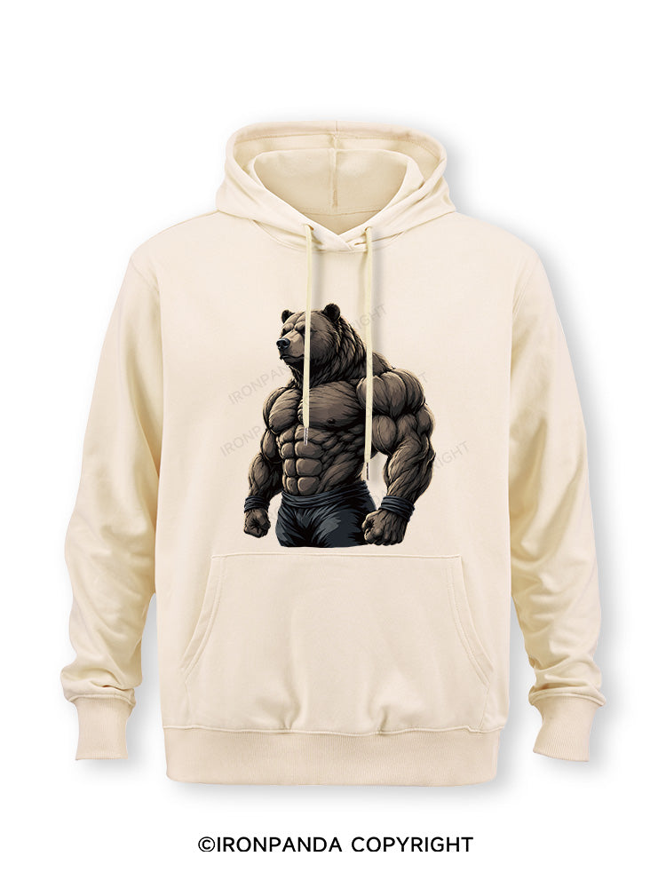Muscular Bear Bodybuilder Performance Classic Gym Hoodie