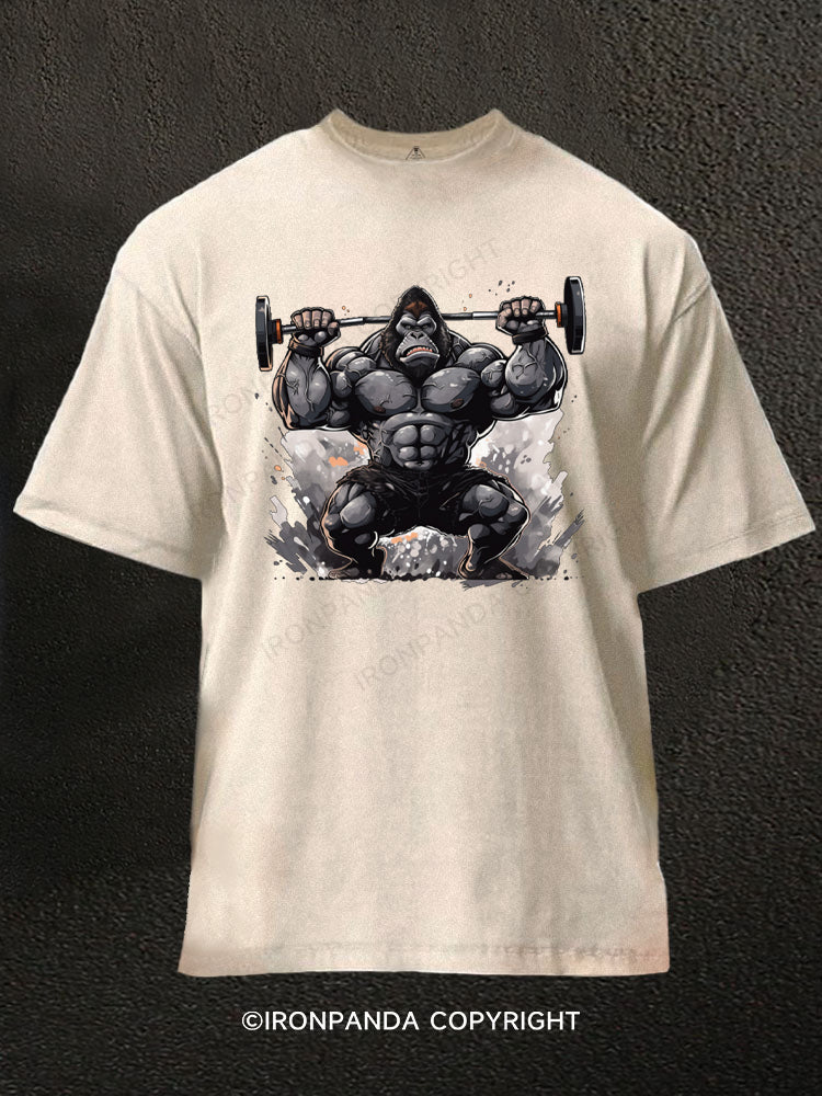 gorilla deadilft Washed Gym Shirt