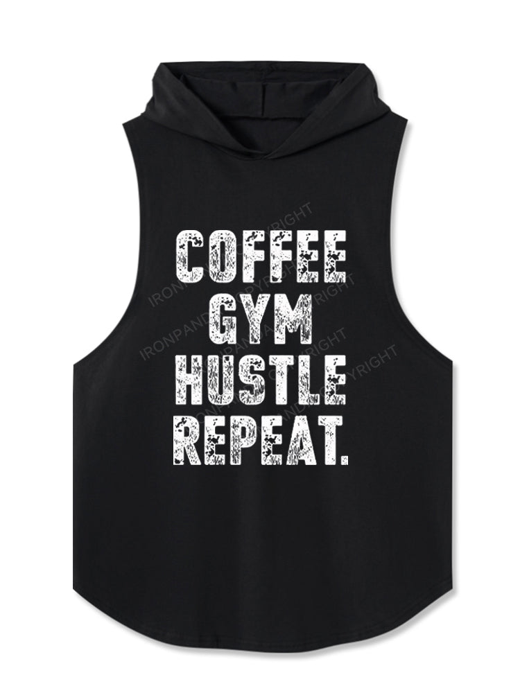 COFFEE GYM HUSTLE REPEAT Hooded Tank