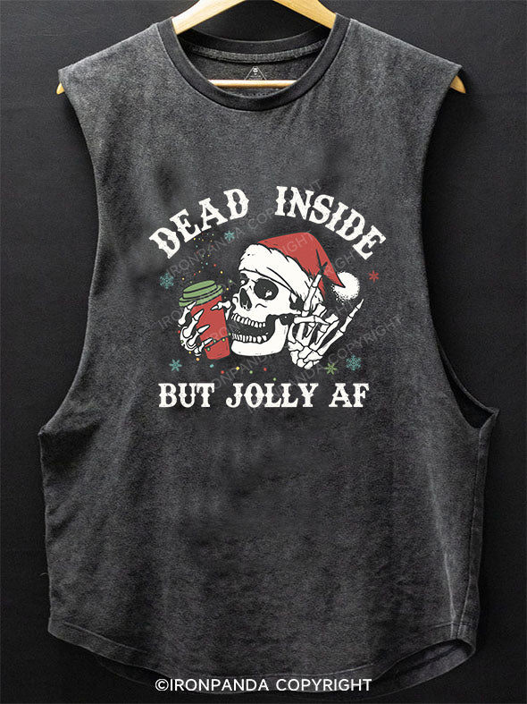 dead inside but jolly af Scoop Bottom Cotton Tank