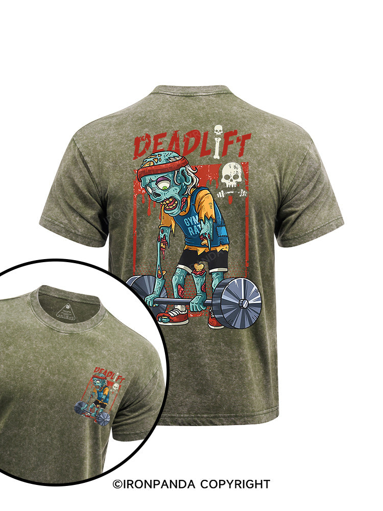 deadlift zombie printed Washed Gym Shirt