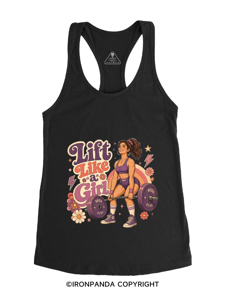 LIFT LIKE A GIRL FUNNY WORKOUT Gym Racerback Tank