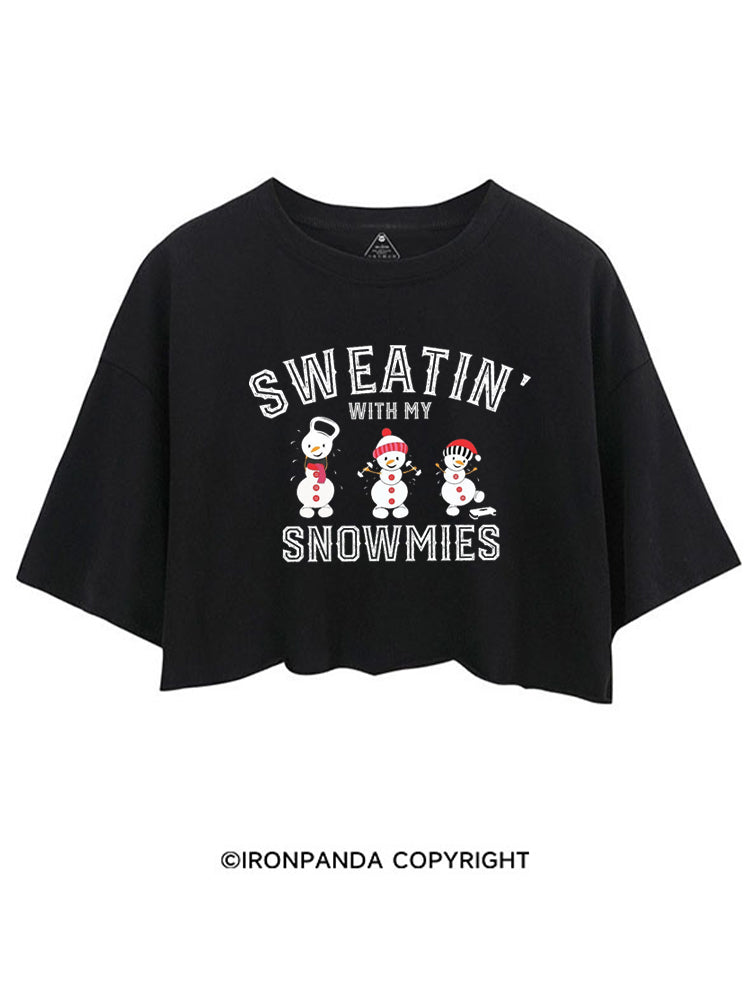 SWEATIN' WITH MY SNOWMIES CROP TOPS