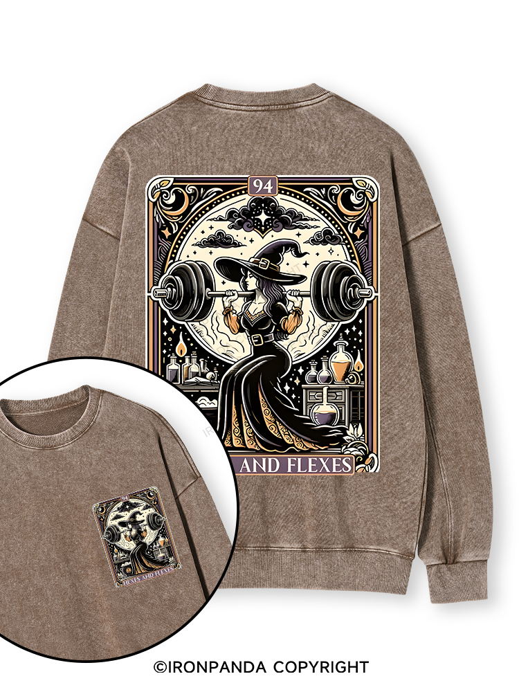 HEXES AND FLEXES Double-Sided Printed Washed Sweatshirt