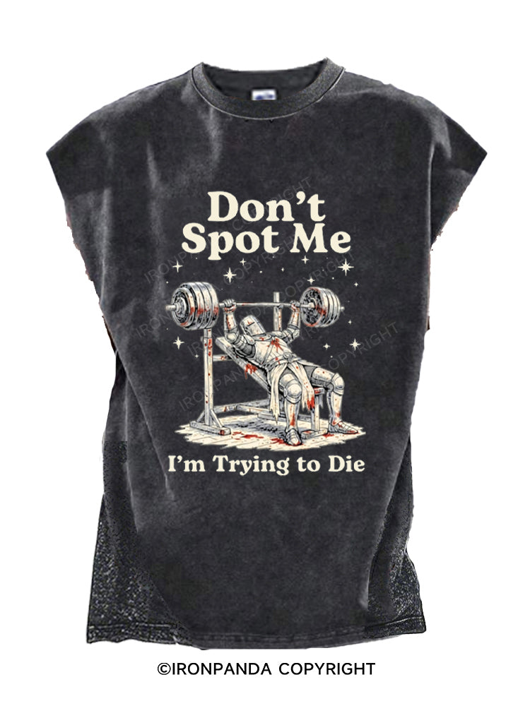 Don't Spot Me I'm Trying to Die Medieval Knight Bench Press Cut Off Tank