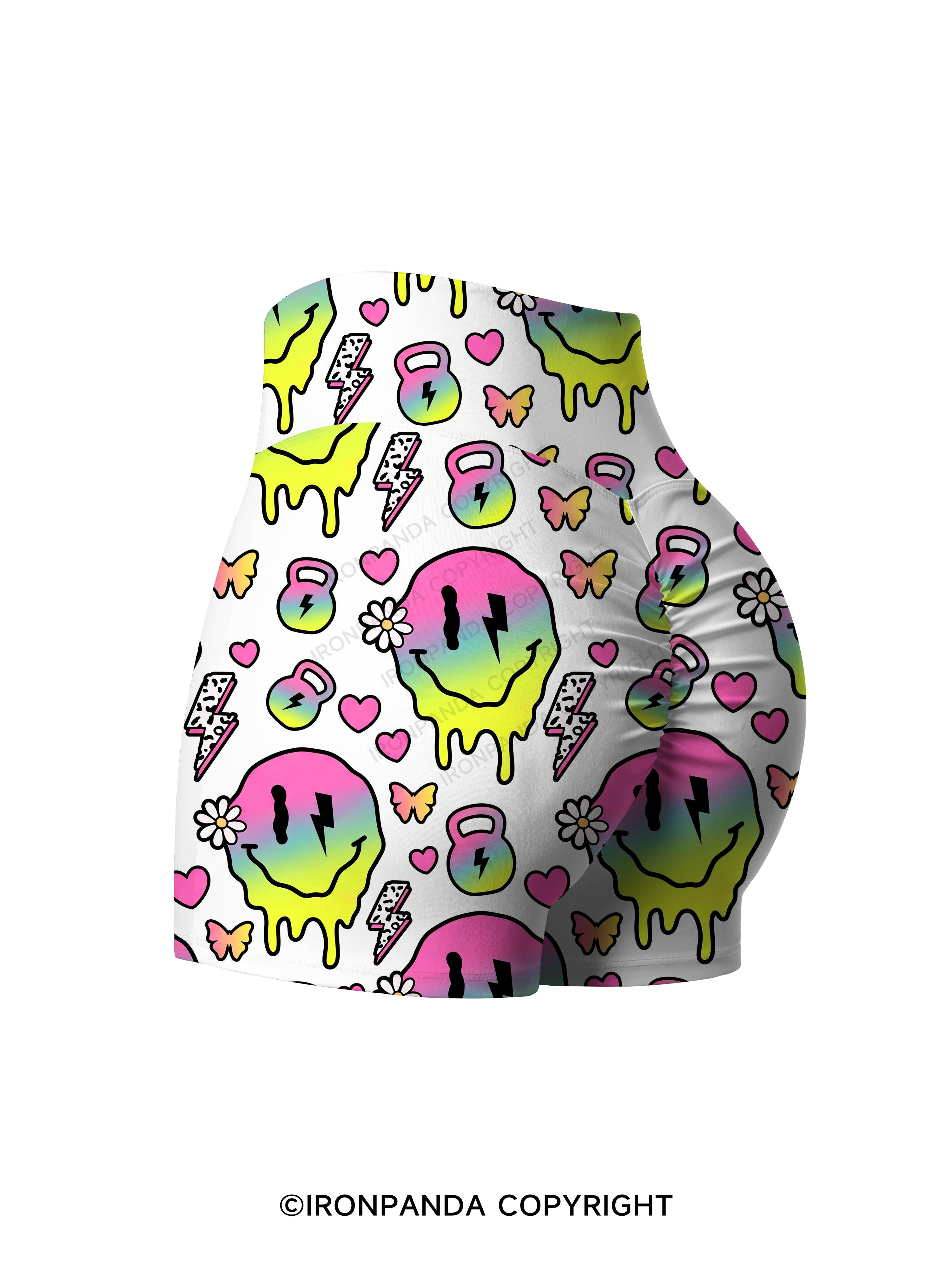 Melty Kettlebell Smile Printed Yoga Shorts