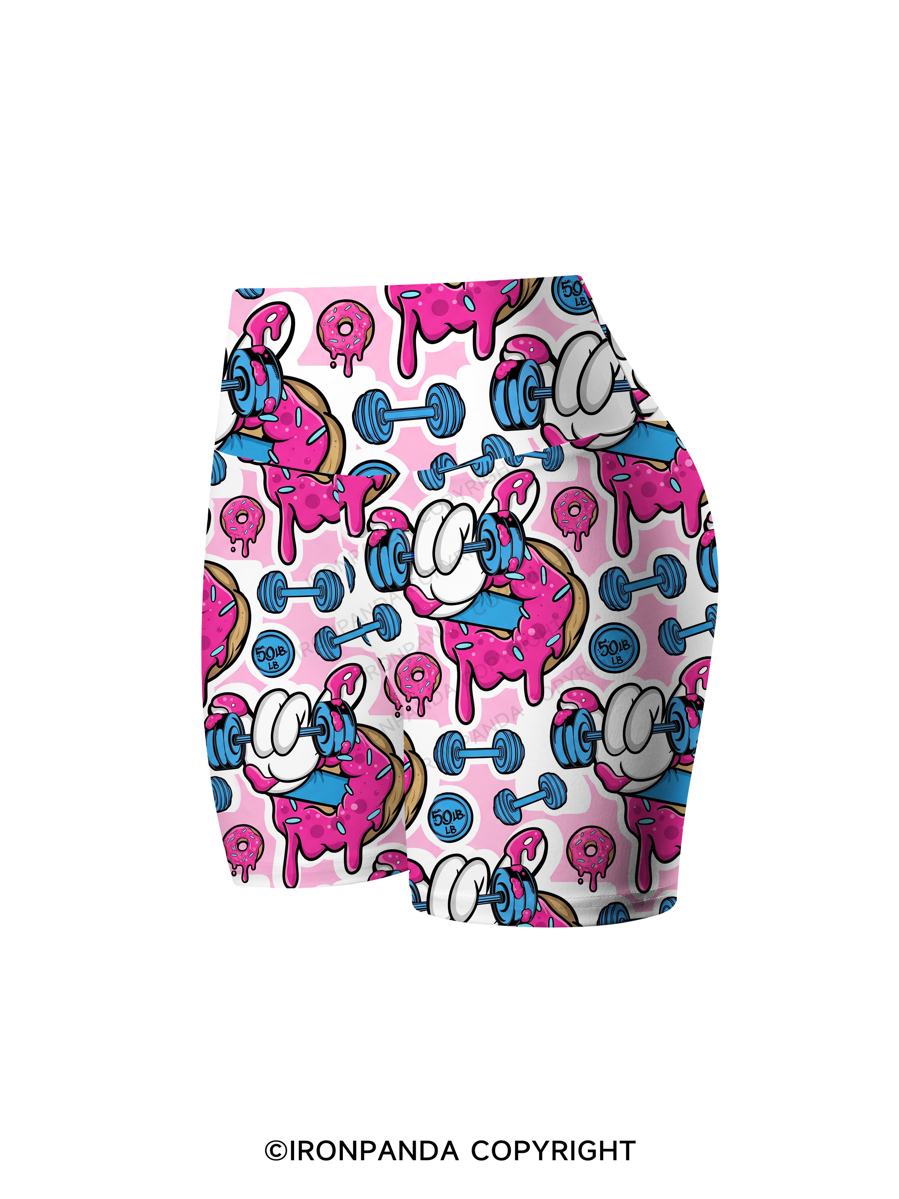 Sweet Lift Donut Printed Yoga Cycling Shorts