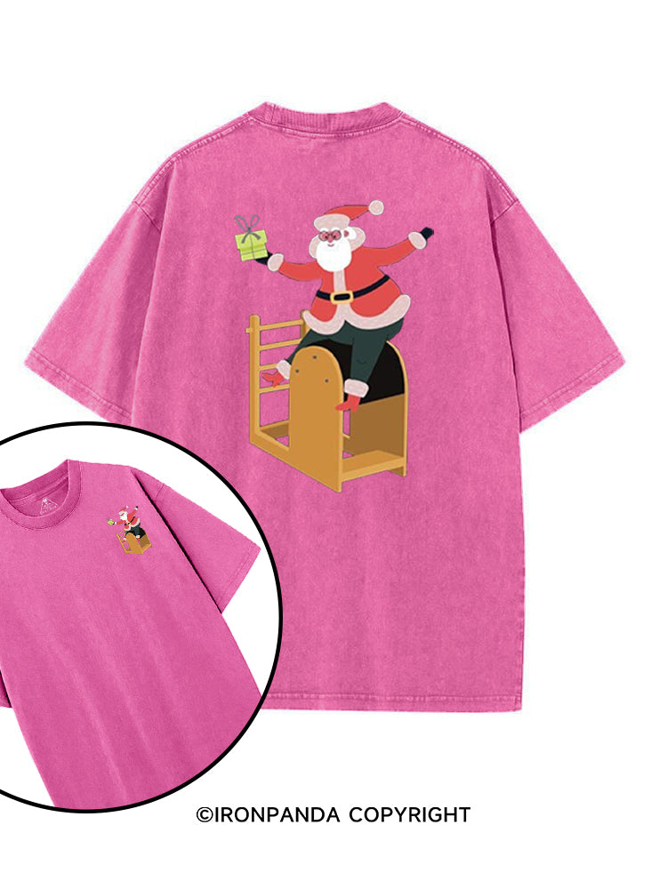 CHRISTMAS SANTA CLAUS PILATES printed Gym Shirt